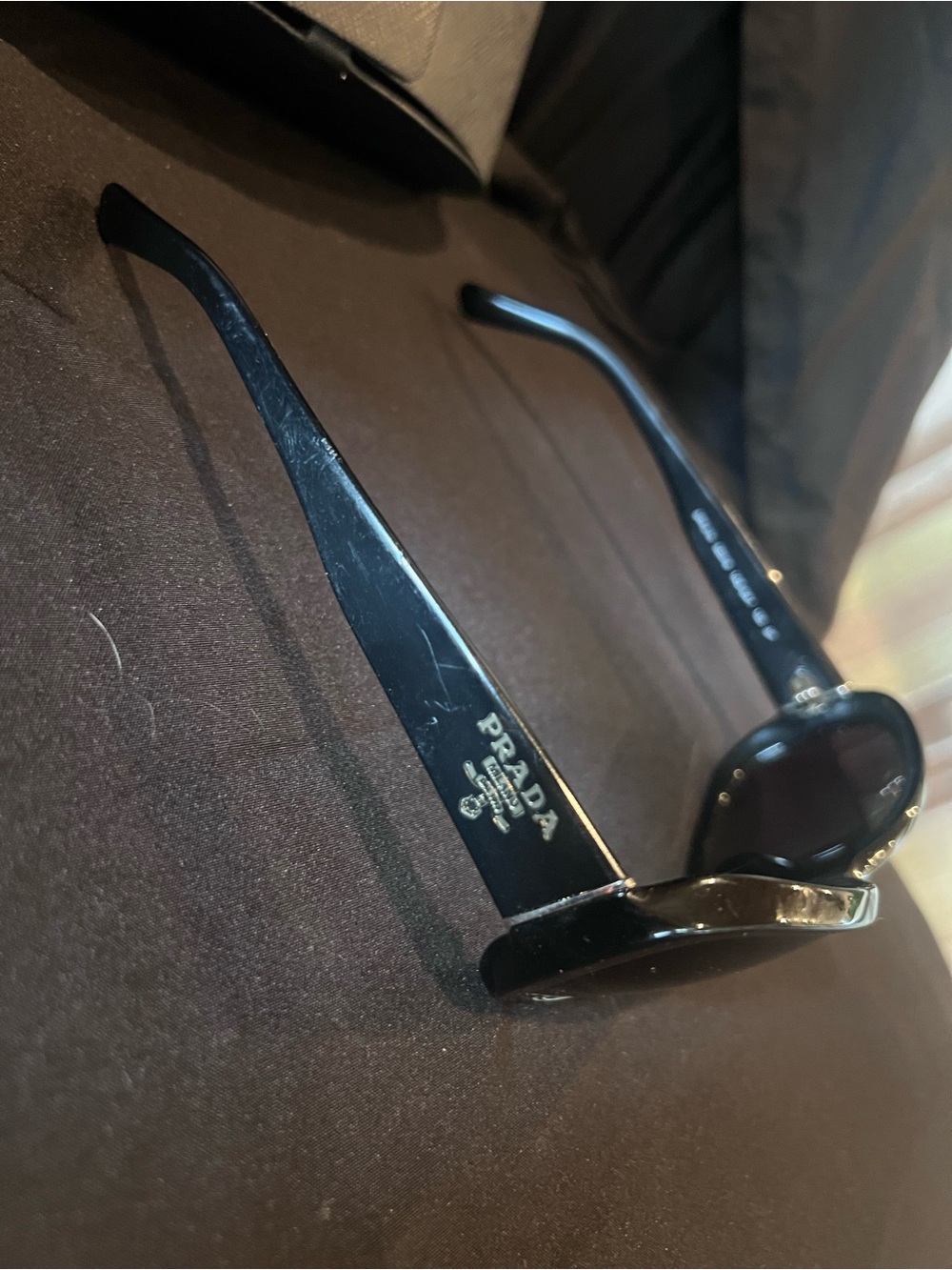 Prada Glossy Black Oversized Sunglasses - Picture 7 of 8